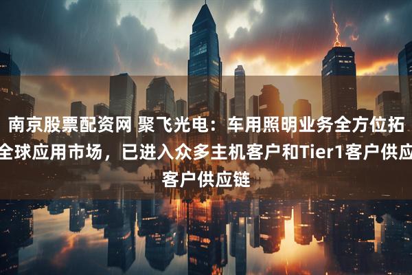 南京股票配资网 聚飞光电：车用照明业务全方位拓展全球应用市场，已进入众多主机客户和Tier1客户供应链